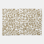 Trendy Leopard Print Gouden Glitter Theedoek (Horizontaal)