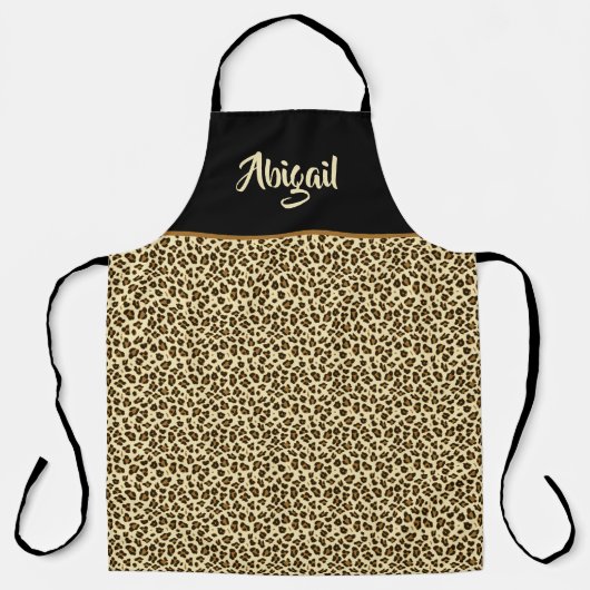 Trendy Leopard Print - op maat gemaakt Schort (Voorkant)