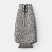 Trendy Leopard Print Pattern met Aqua Monogram Flesjeskoeler (Achterkant)