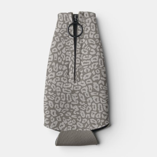 Trendy Leopard Print Pattern met Aqua Monogram Flesjeskoeler (Achterkant)