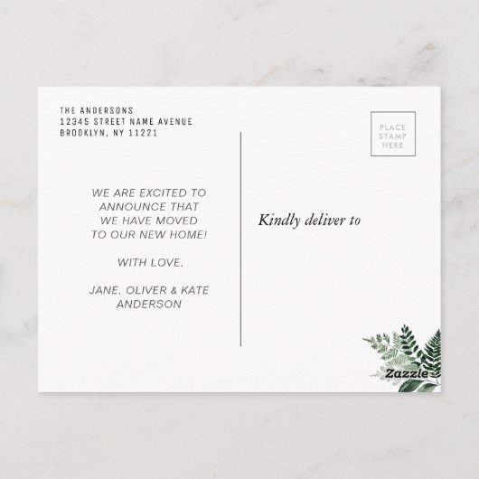 Trendy lettering New Home Moving aankondiging Briefkaart (Achterkant)