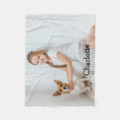 Trendy Leuk Modern Foto Persoonlijk Monogram Fleece Deken (Voorkant)