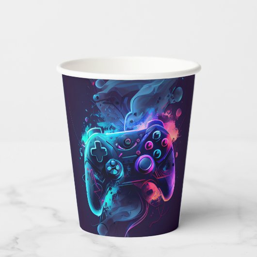 Trendy leuke games controller verjaardag papieren bekers (Achterkant)