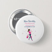 Trendy Leuke Housecleaning Maid Service Business Ronde Button 5,7 Cm (Voorkant /achterkant)