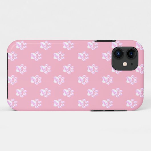 Trendy leuke witte pokken op roze Case-Mate iPhone case (Achterkant (horizontaal))
