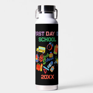 Trendy levendig Back to School Pattern Waterfles
