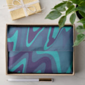 Trendy levendig blauw turquoise Abstract golvend p Tissuepapier (Geschenk)