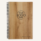 Trendy licht houten fineer Print Modern Logo Notitieboek (Voorkant)