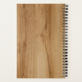 Trendy lichtbruin fineer moderne monogram notitieboek (Achterkant)