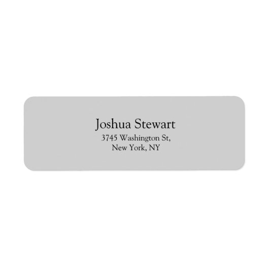 Trendy Lichtgrijs Plain Elegant Legible Etiket (Voorkant)