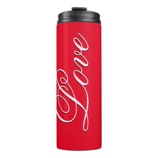 Trendy liefde bruiloft kalligrafie Script rood Thermosbeker (Voorkant)