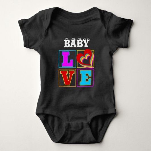 trendy liefde kleurrijk baby aanpasbaar romper (Voorkant)