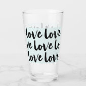 Trendy liefde typografie op Pastel Blue Glas (Achterkant)