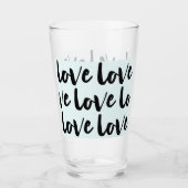 Trendy liefde typografie op Pastel Blue Glas (Voorkant)