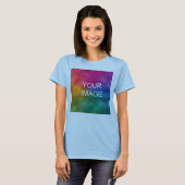 Trendy Light Blue Elegant Modern Sjabloon T-shirt (Voorkant volledig)