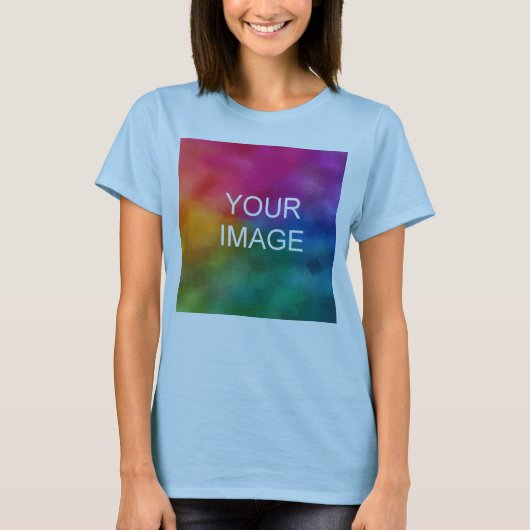 Trendy Light Blue Elegant Modern Sjabloon T-shirt (Voorkant)