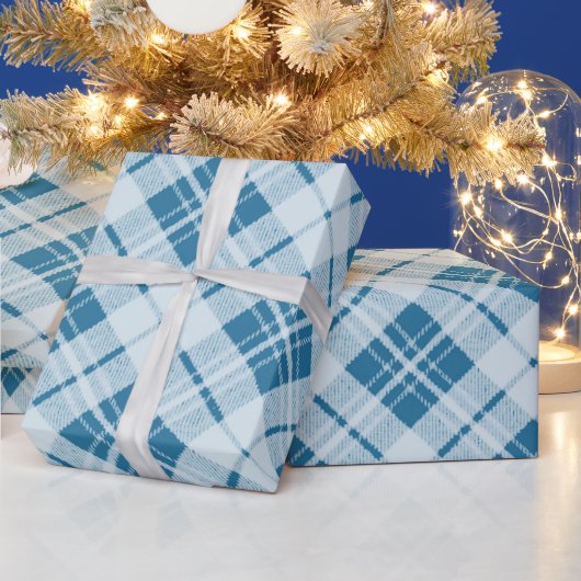 Trendy Light Blue tartan Cadeaupapier (Feestdagen)