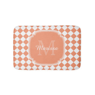 Trendy Light Oranje Gecontroleerde naam Badmat