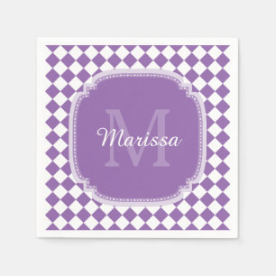 Trendy Light Paars Gecontroleerde naam Servetten