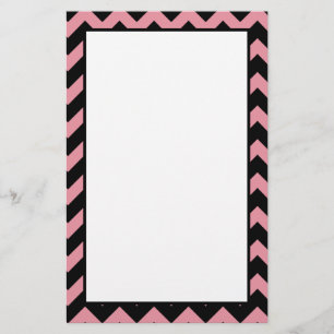 Trendy Light Pink and Black Chevron Pattern Briefpapier