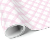 Trendy Light Pink & White Plaid Birthday Gift Wrap Cadeaupapier (Rol Hoek)
