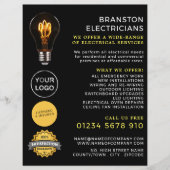 Trendy Lightbulb, elektricien Adverteren Flyer (Voorkant)