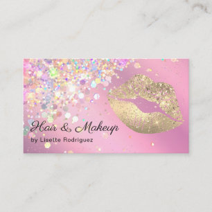 Trendy Lila Glitter Sprinkle Makeup Artist Visitekaartje