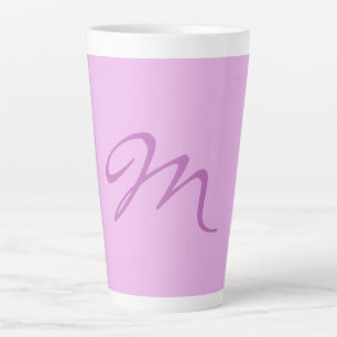Trendy Lila Orchidee kleur Monogram Initiaal Lette Latte Mok