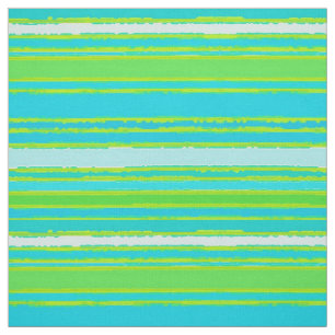 Trendy Lime Green Aqua Turquoise Stripes Pattern Stof