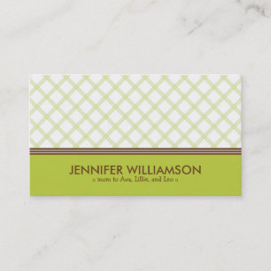 Trendy Lime Green Pset Mammie Calling Card Contactkaartje