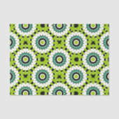Trendy Lime Green White en Black Geometric Pattern Tissuepapier (Voorkant)