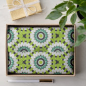 Trendy Lime Green White en Black Geometric Pattern Tissuepapier (Geschenk)