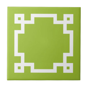 Trendy Lime Green White — hoofdgrens Griekenland Tegeltje