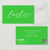 Trendy Lime Green Wimper Extensions wimpers Visitekaartje (Voorkant / Achterkant)