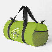 Trendy limoengroen zwart wit script monogram plunjezak (Rechterhoek)