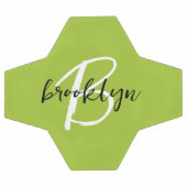 Trendy limoengroen zwart wit script monogram voetbal (Enkel)