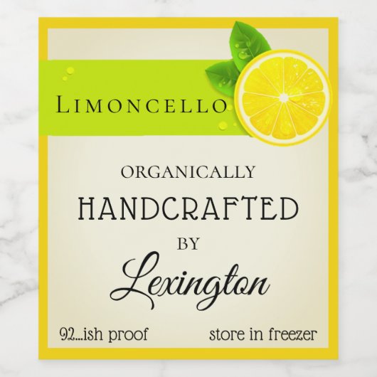 Trendy Limoncello hoog flesetiket | Wijn Etiket (Enkel label)