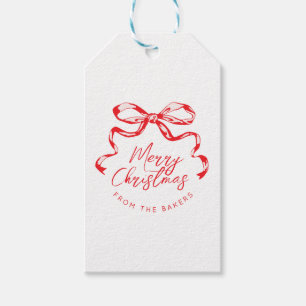 Trendy lintboog Kerstmis / vakantie ontwerp Cadeaulabel