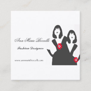 Trendy Little Black Dress Stylist Women Modellen Vierkante Visitekaartje