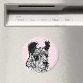 Trendy Llama Illustration & Triangles Magneet (Insitu (Vaatwasser))