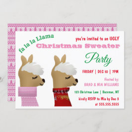 Trendy Llama Roze kerstfeestfeest Kaart