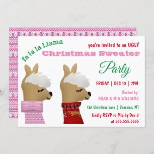 Trendy Llama Roze kerstfeestfeest Kaart