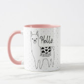 Trendy Llama Sketch & Black Stippen Hallo Mok (Links)