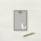 Trendy Llama Sketch & White Stippen Post-it® Notes (Op bureau)