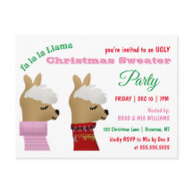 Trendy Llama - Uitnodiging voor kerstfeestdagen