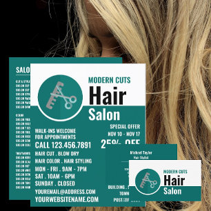 Trendy Logo, Kapsalon, Kapsalon Advertentie Flyer