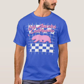 Trendy Los Angeles California Retro Checkered Beer T-shirt