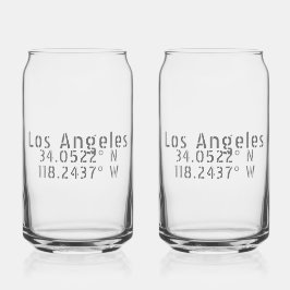 Trendy Los Angeles coördinaten kan glas set
