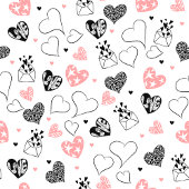 Trendy Love Gift Tie Pink Black Hearts Design Stropdas