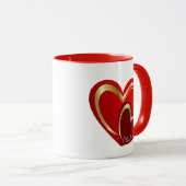 Trendy Love Red Hearts Personalized Wedding Gift Mok (Voorkant rechts)